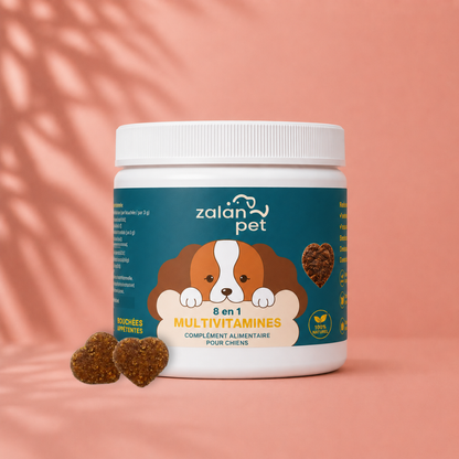Complément Alimentaire Multivitaminé 8 en 1 pour Chiens – 120 Bouchées