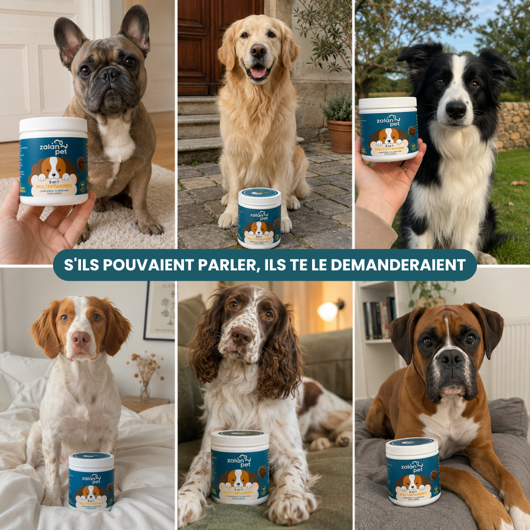 Complément Alimentaire Multivitaminé 8 en 1 pour Chiens – 120 Bouchées